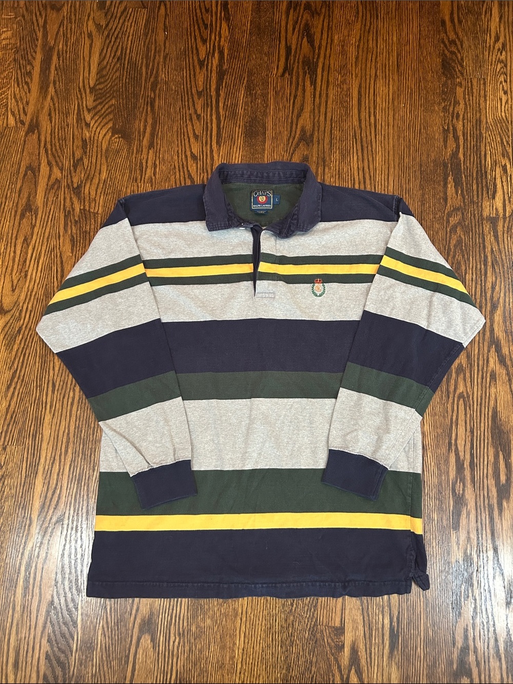 Vintage 90s Chaps Ralph Lauren Striped Rugby Sweater